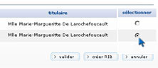 sélection RIB